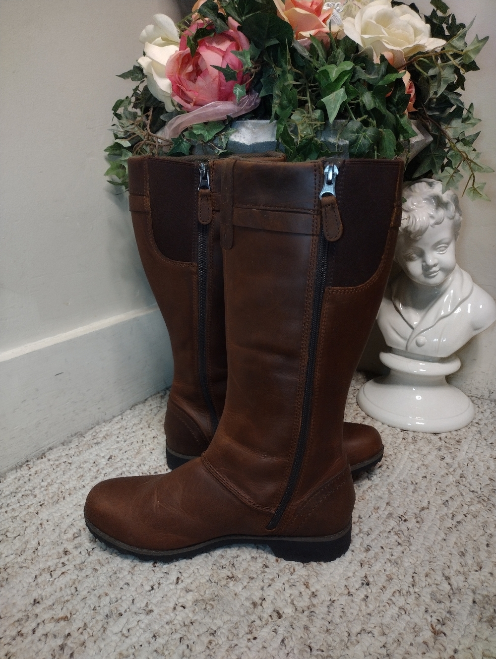 Eddie Bauer Dark Brown Waterproof Leather Trace Tall Boots - Picture 2 of 10